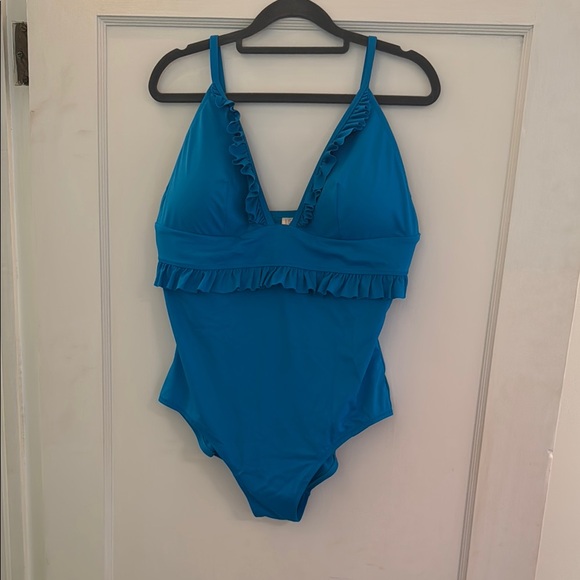 Bare Necessities Blue Ruffle One Piece Swimsuit - Picture 1 of 3